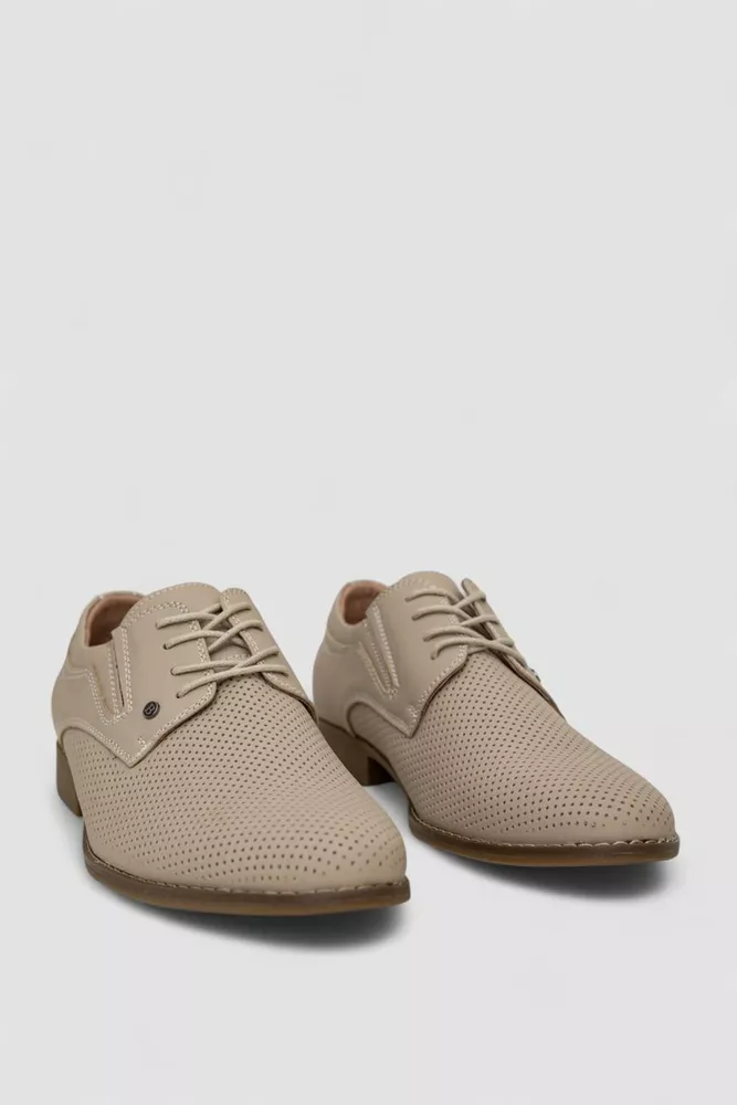 Купить Туфли мужские с перфорацией, цвет темно-бежевый, 243RC1593 - Фото №3