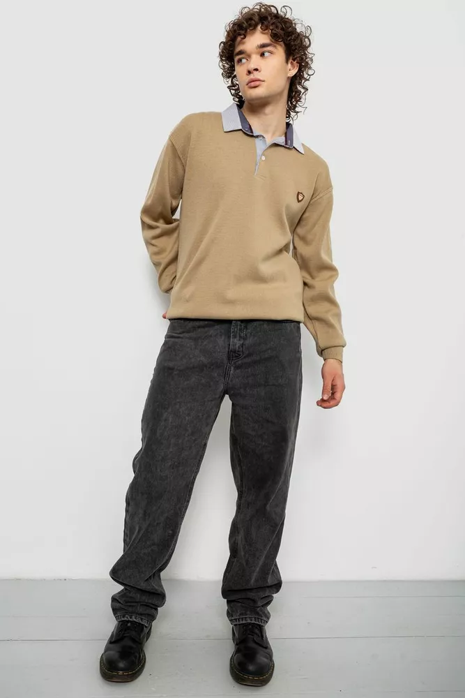 Купить Свитер-обманка мужской, цвет бежевый, 161R924 - Фото №2