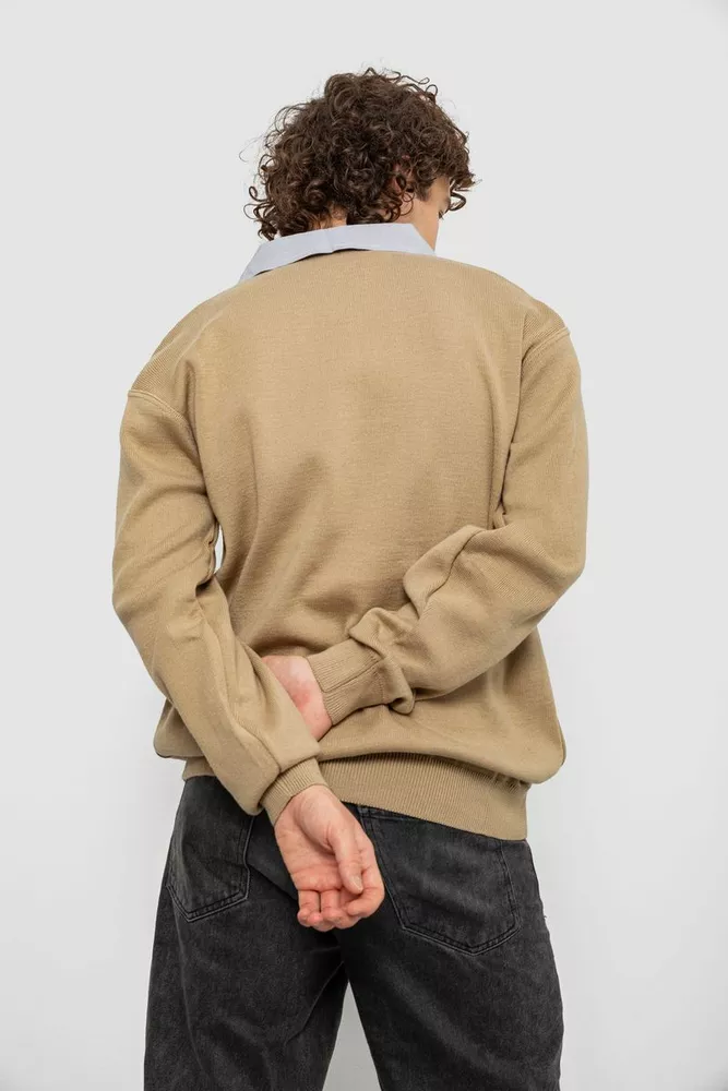 Купить Свитер-обманка мужской, цвет бежевый, 161R924 - Фото №4