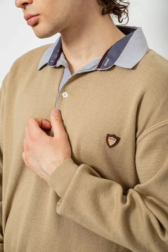 Купить Свитер-обманка мужской, цвет бежевый, 161R924 - Фото №5