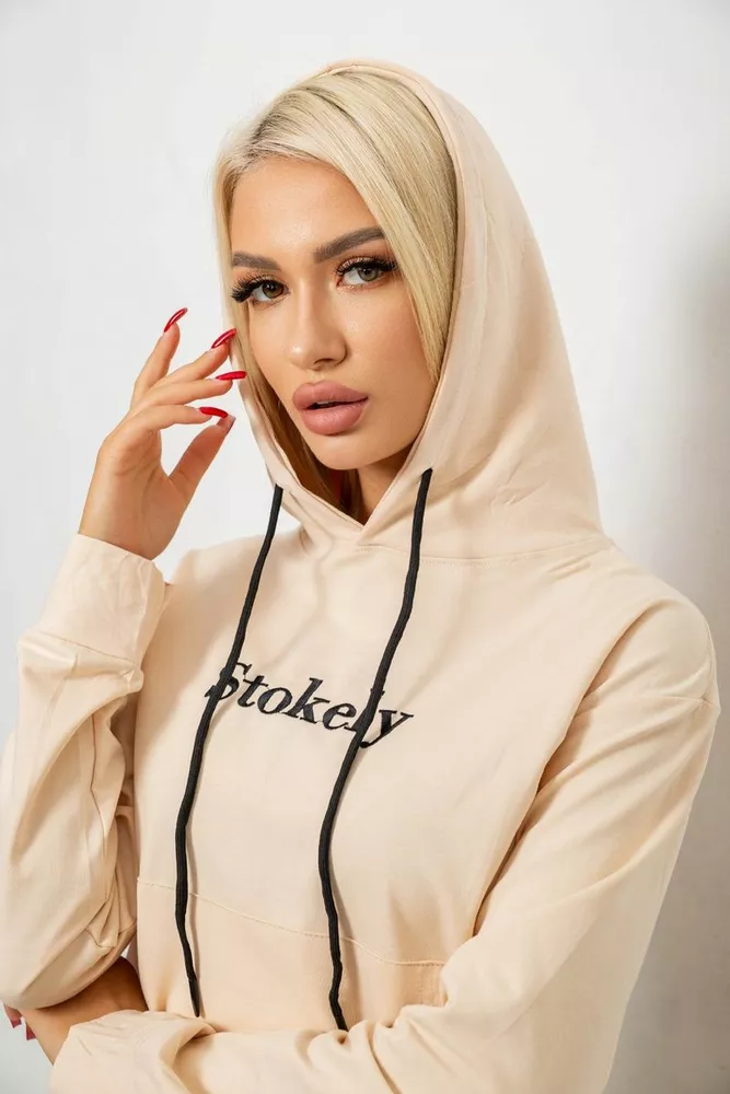 Купити Спортивний костюм жіночий двонитка, колір бежевий, 214R1419-006 - Фото №5