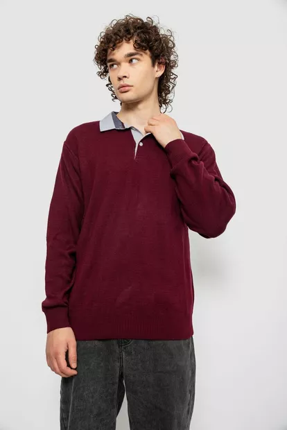 Свитер-обманка мужской, цвет бордовый, 161R924