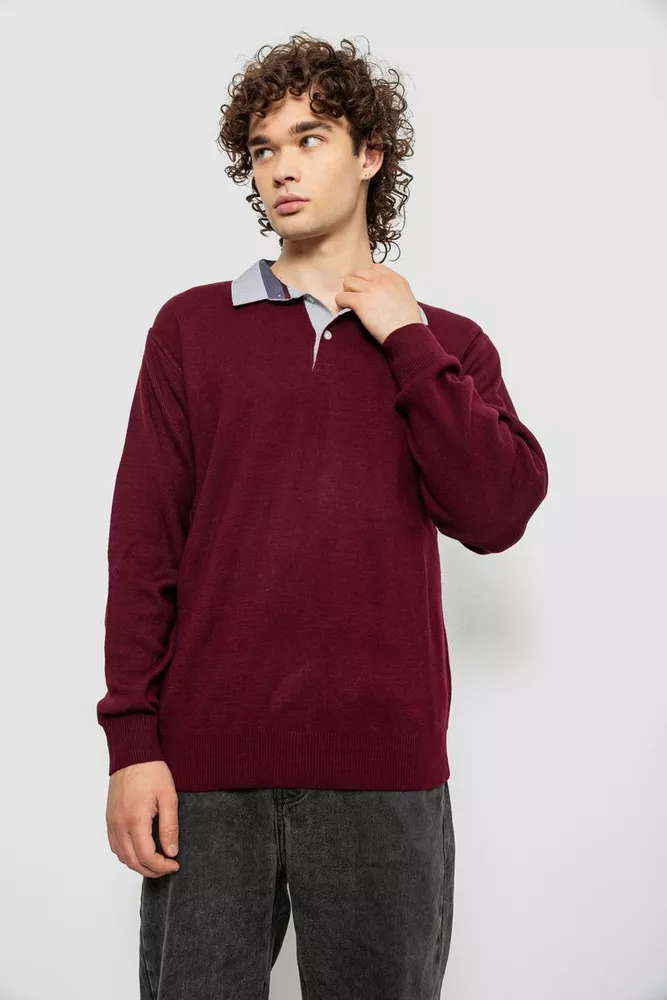 Купить Свитер-обманка мужской, цвет бордовый, 161R924 - Фото №1