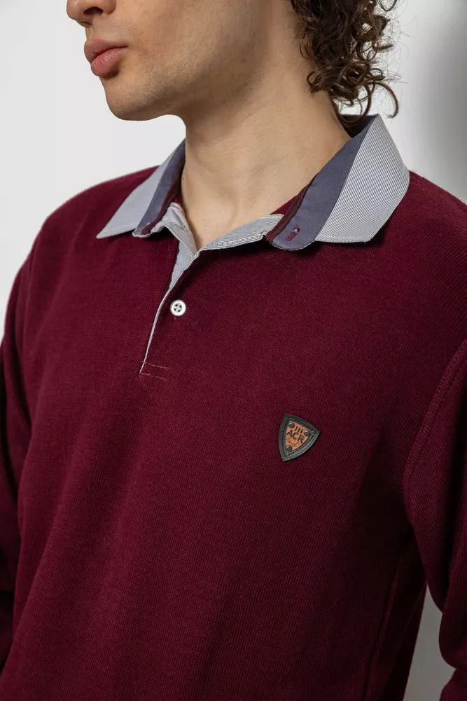 Купить Свитер-обманка мужской, цвет бордовый, 161R924 - Фото №5