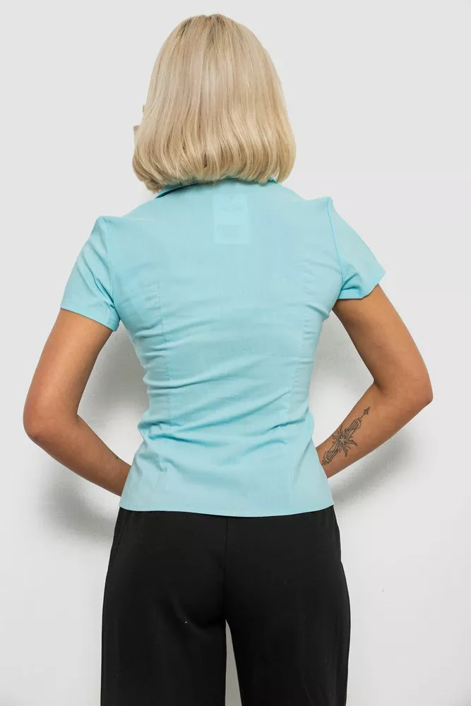 Купити Сорочка жіноча однотонна, колір блакитний, 230R068-1 - Фото №4