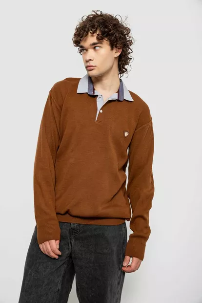 Светр-обманка чоловічий, колір коричневий, 161R924