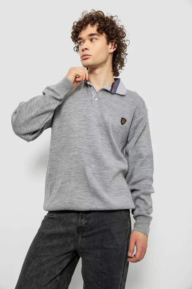 Купить Свитер-обманка мужской, цвет серый, 161R924 - Фото №1