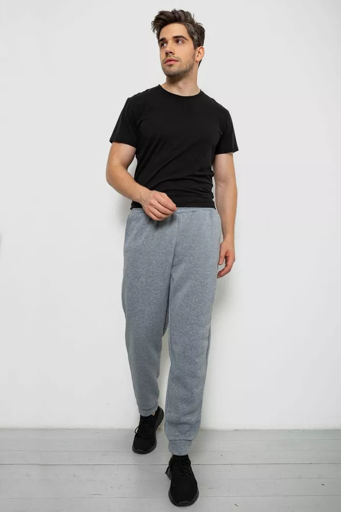 Купить Спортивные штаны мужские на флисе, цвет серый, 238R58641 - Фото №2