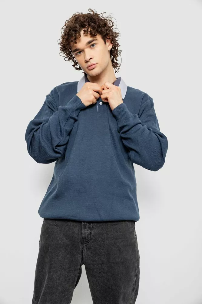 Купить Свитер-обманка мужской, цвет синий, 161R924 - Фото №1