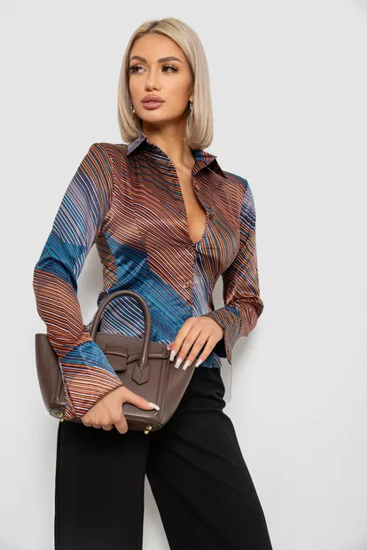 Рубашка классическая в полоску, цвет синий, 230R642