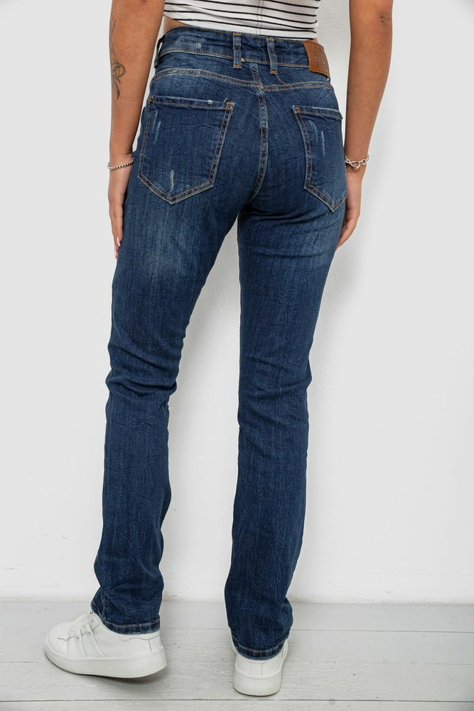 Купить Джинсы женские однотонные Straight fit, цвет синий, 244R11489 - Фото №4