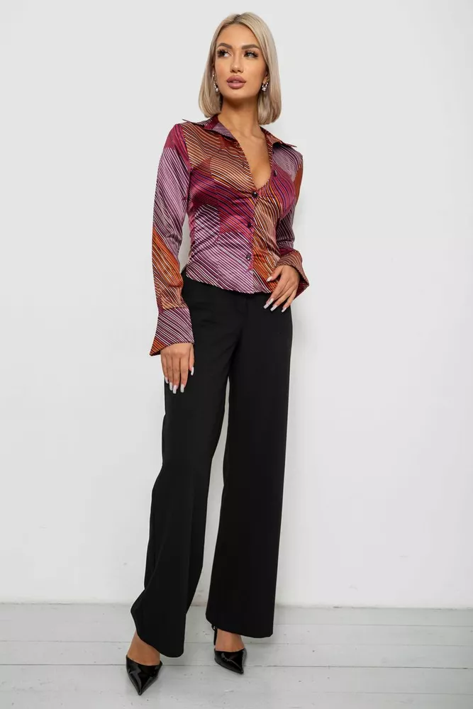 Купить Рубашка классическая в полоску, цвет сиреневый, 230R642 - Фото №2