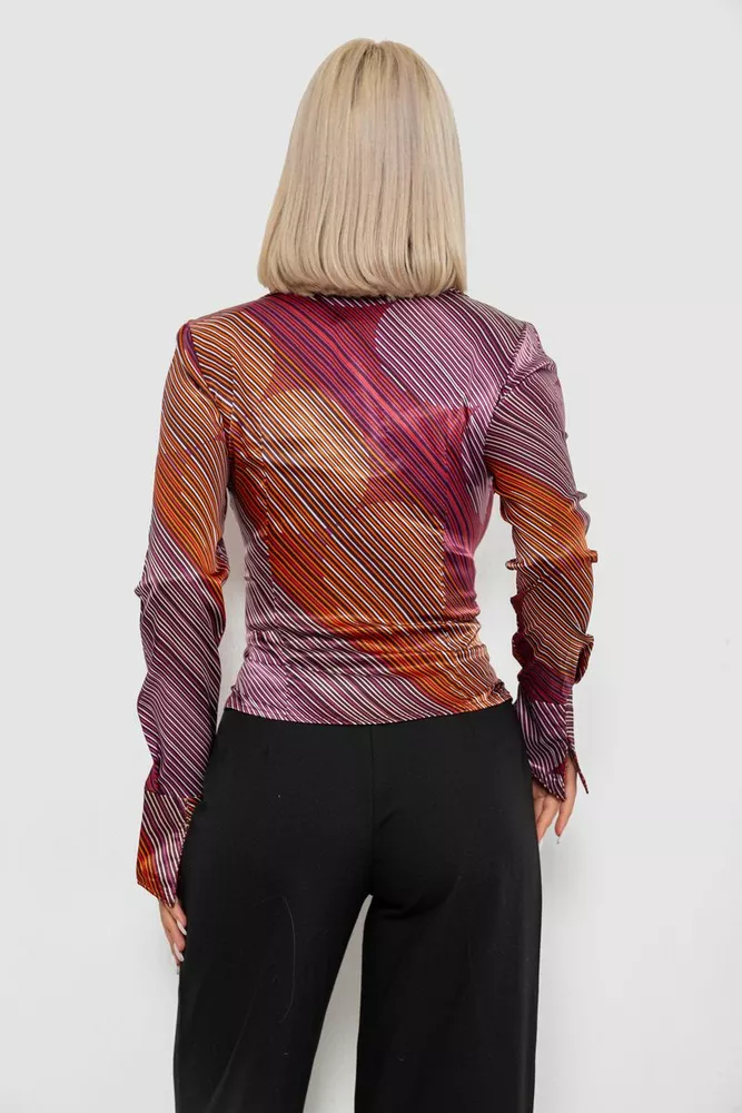 Купить Рубашка классическая в полоску, цвет сиреневый, 230R642 - Фото №4