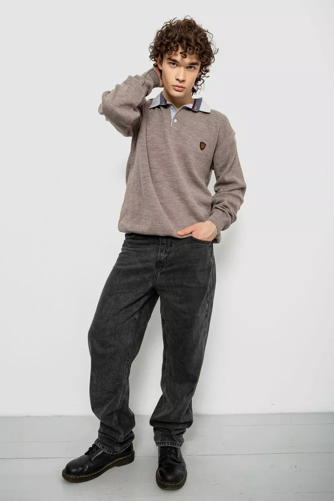 Купить Свитер-обманка мужской, цвет мокко, 161R924 - Фото №2