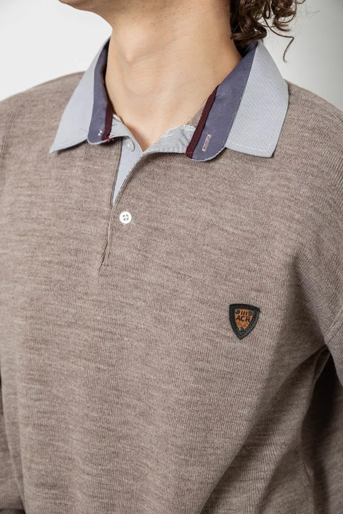 Купить Свитер-обманка мужской, цвет мокко, 161R924 - Фото №5