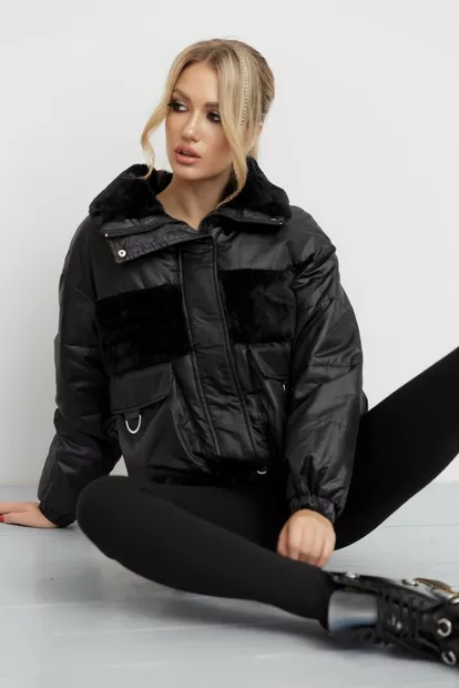 Куртка жіноча демісезонна, колір чорний, 131R3066