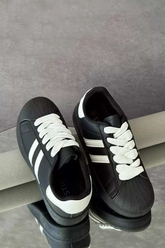 Купити Кросівки жіночі демісезонні, колір чорно-білий, 248RBK10-1 - Фото №3