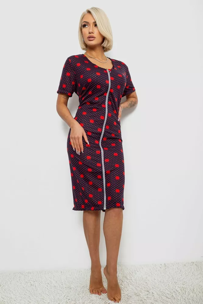 Купить Халат женский на молнии в горох, цвет сине-красный, 257R1030-5 - Фото №3