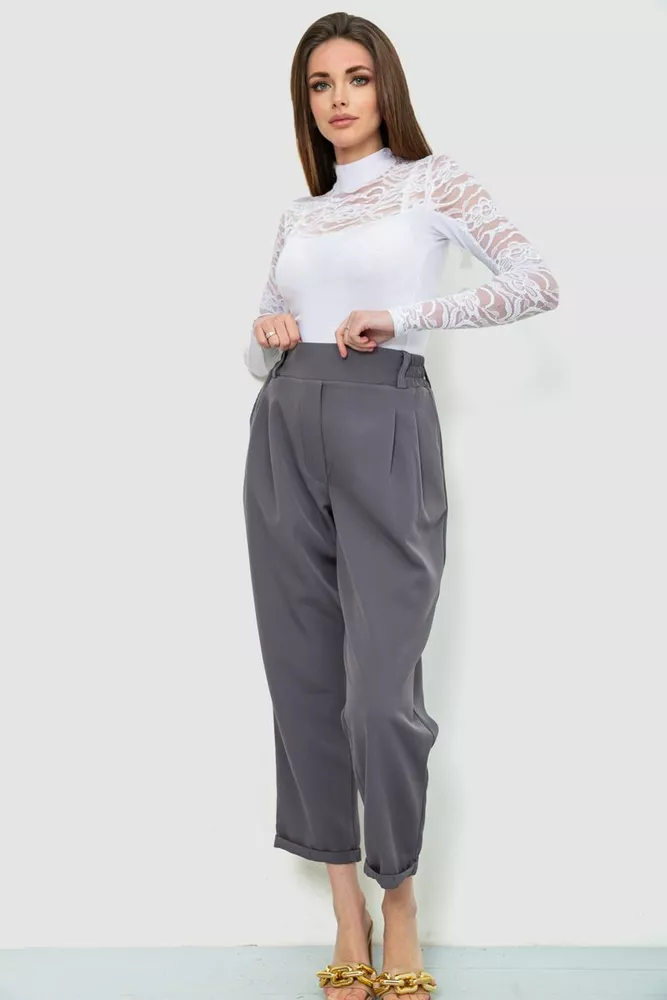 Купити Штани жіночі класичні, колір сірий, 102R335 - Фото №2