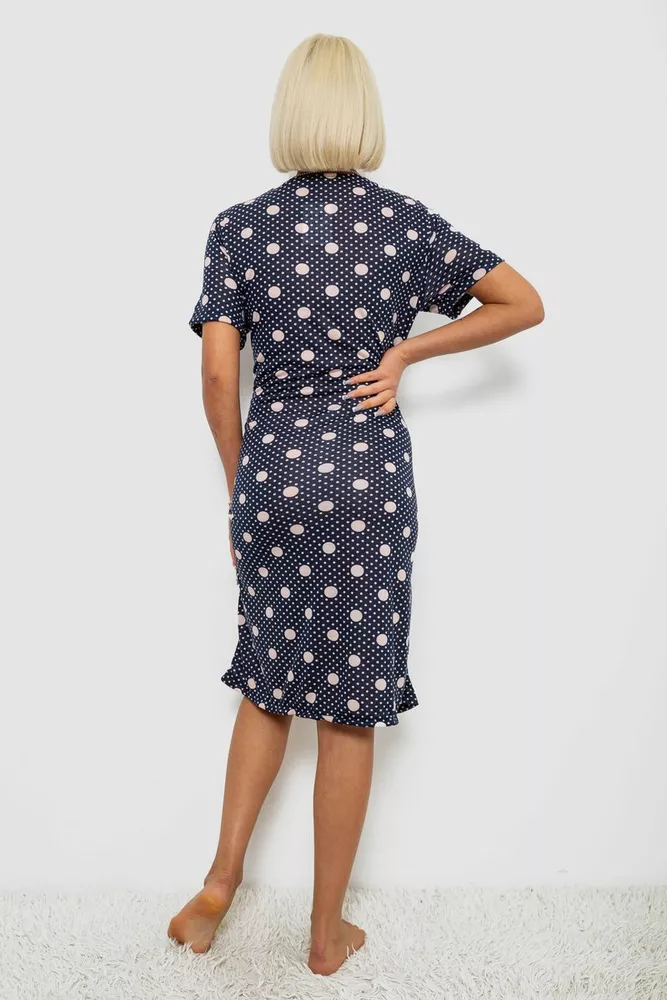 Купить Халат женский на молнии в горох, цвет синий, 257R1030-5 - Фото №4