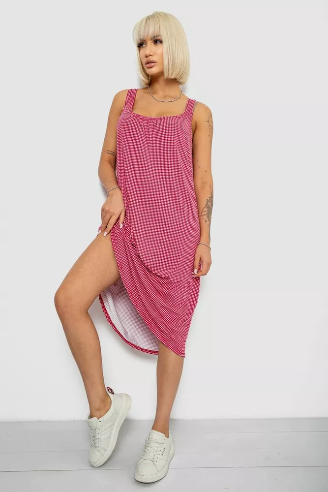 Купить Сарафан женский в клетку, цвет коралловый, 257R733-2 - Фото №3