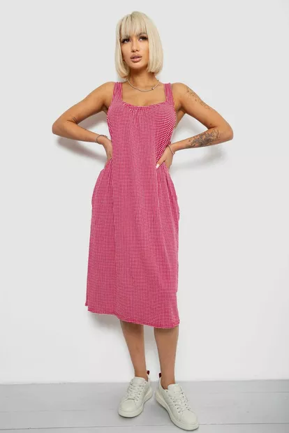 Сарафан женский в клетку, цвет коралловый, 257R733-2