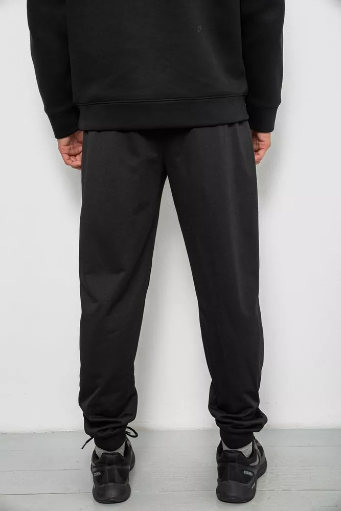 Купить Спортивные штаны мужские однотонные, цвет черный, 244R41608 - Фото №4