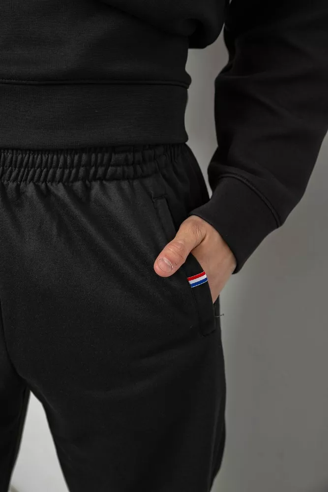 Купить Спортивные штаны мужские однотонные, цвет черный, 244R41608 - Фото №5