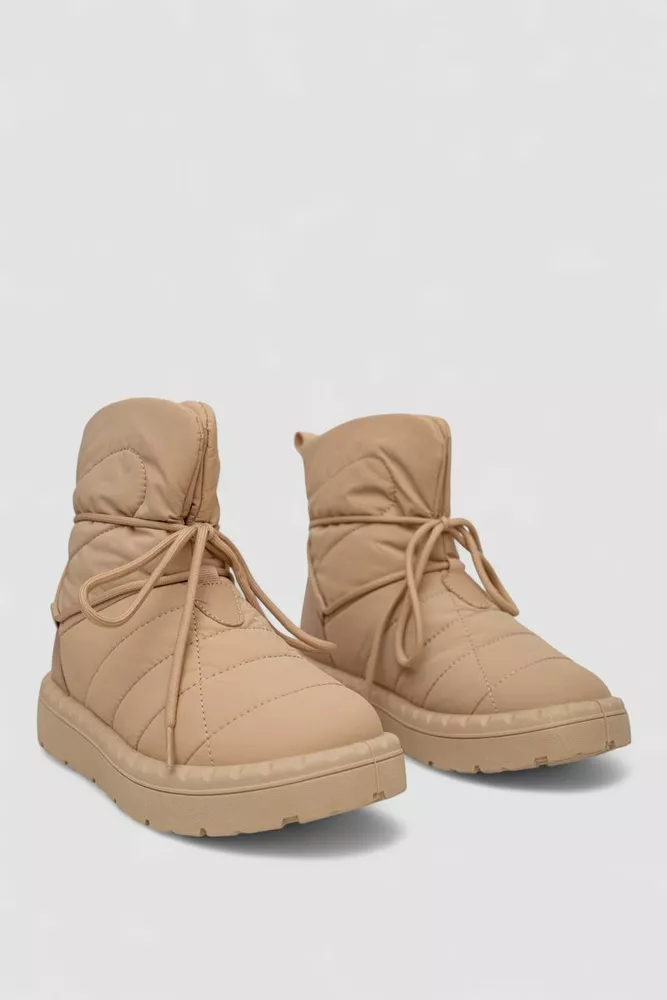 Купить Дутики женские зимние на меху, цвет бежевый, 248RFM100-5 - Фото №3