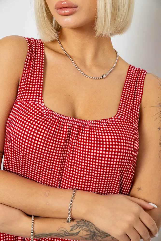 Купить Сарафан женский в клетку, цвет красный, 257R733-2 - Фото №5