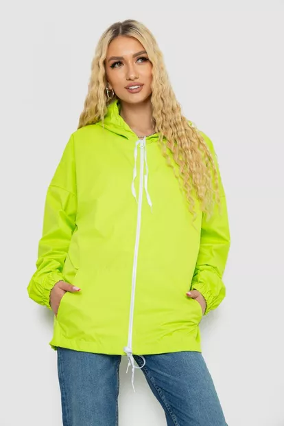 Ветровка женская с капюшоном  -уценка, цвет салатовый, 238R102-1-U-3