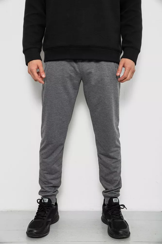 Купить Спортивные штаны мужские однотонные, цвет светло-серый, 244R41608 - Фото №1