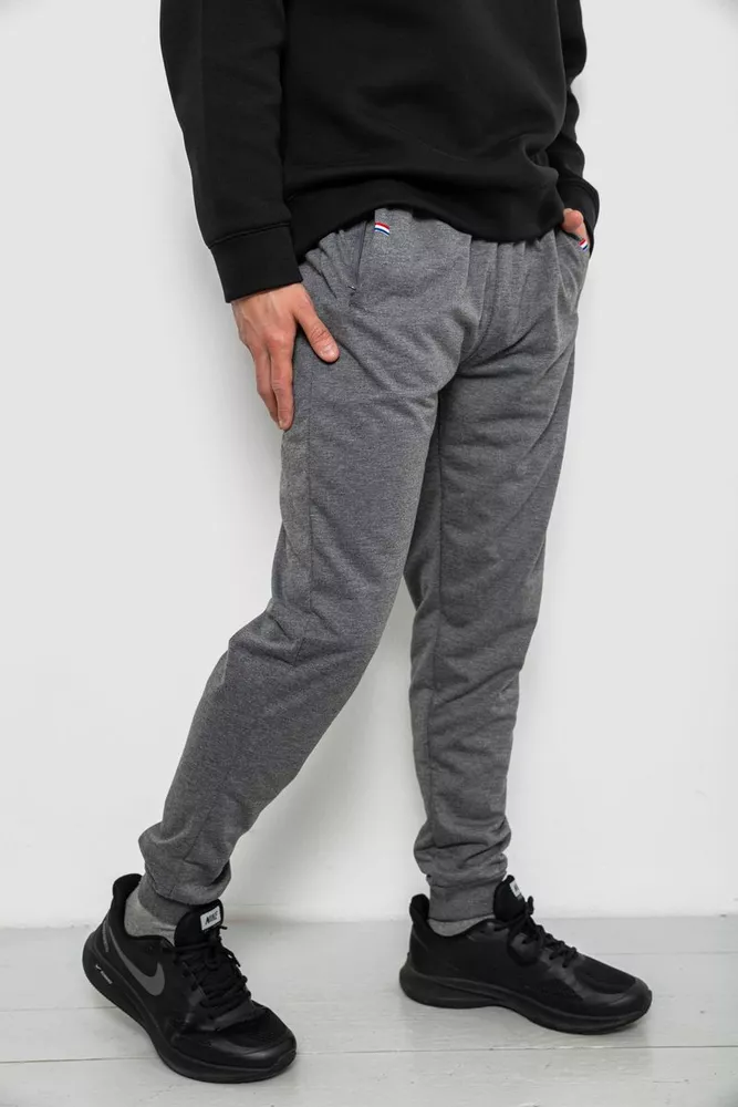 Купить Спортивные штаны мужские однотонные, цвет светло-серый, 244R41608 - Фото №3