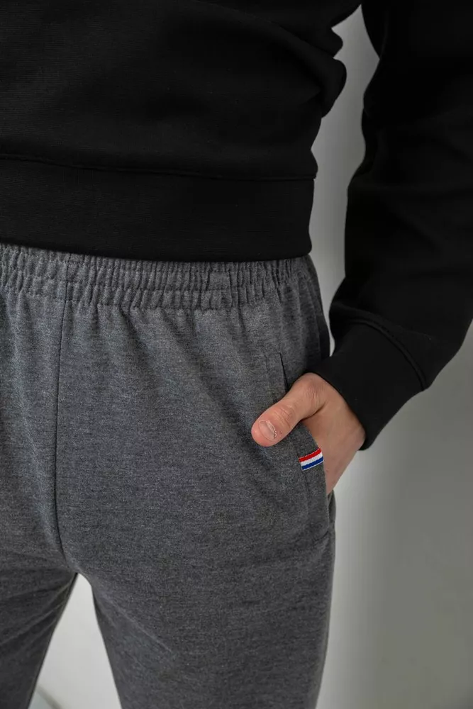 Купить Спортивные штаны мужские однотонные, цвет светло-серый, 244R41608 - Фото №5