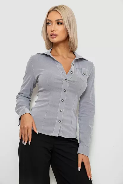 Сорочка класична в смужку  -уцінка, колір сірий, 230R644-1-U-18