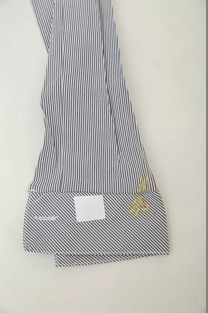 Купити Сорочка класична в смужку  -уцінка, колір сірий, 230R644-1-U-20 - Фото №6