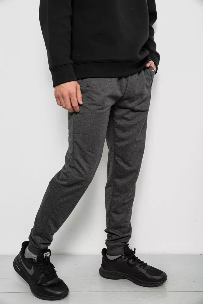 Купить Спортивные штаны мужские однотонные, цвет серый, 244R41608 - Фото №3
