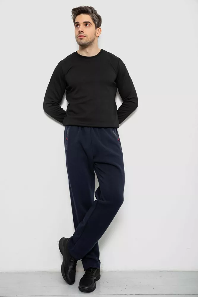 Купить Спортивные штаны мужские на флисе, цвет синий, 244R41753 - Фото №2