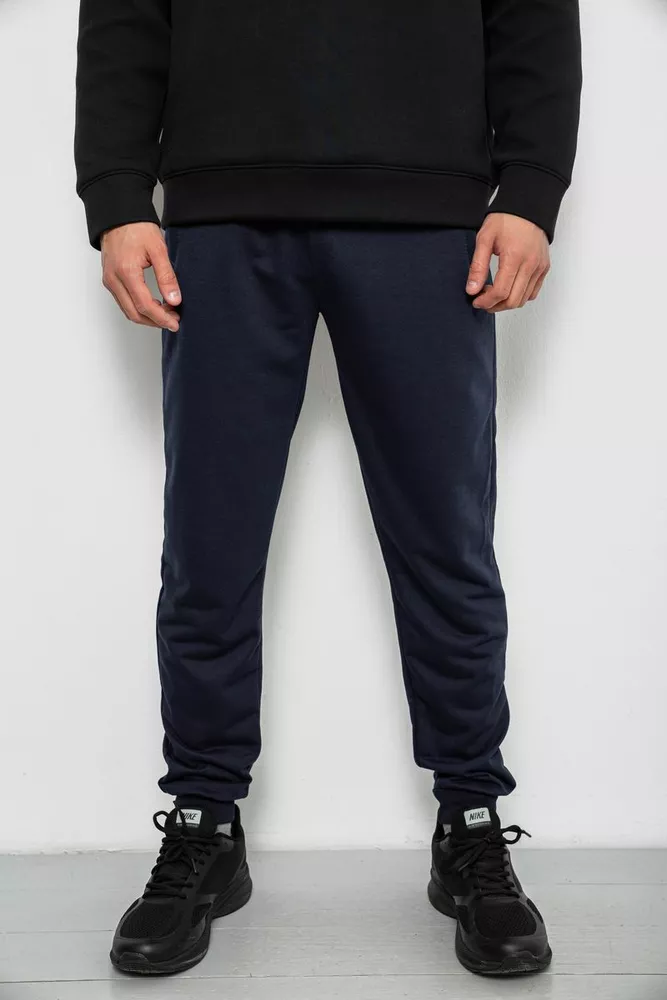 Купити Спортивні штани чоловічі однотонні, колір синій, 244R41608 - Фото №1