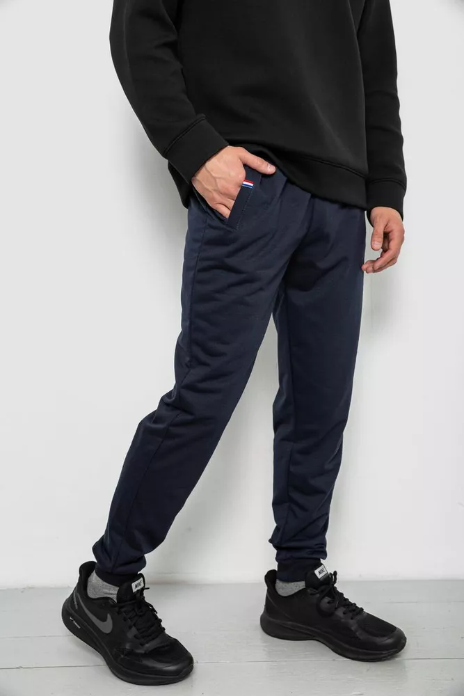 Купити Спортивні штани чоловічі однотонні, колір синій, 244R41608 - Фото №3