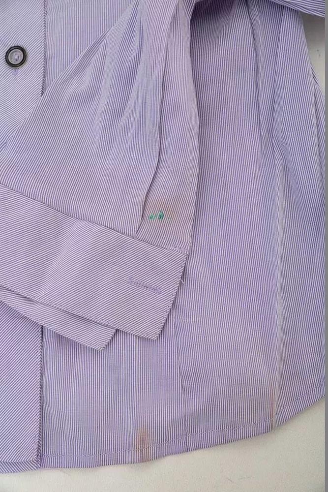 Купить Рубашка классическая в полоску  -уценка, цвет сиреневый, 230R644-U-96 оптом - Фото №6