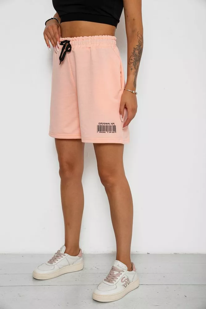 Купить Шорты женские с принтом  -уценка, цвет персиковый, 238R132-U-6 - Фото №3