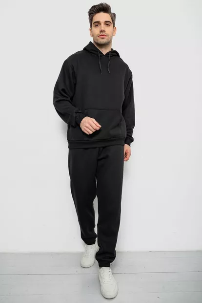 Спортивный костюм мужской на флисе, цвет черный, 244R9162