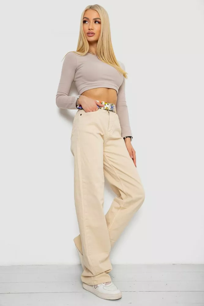 Купить Джинсы женские  -уценка, цвет светло-бежевый, 250R00160-U-3 - Фото №2