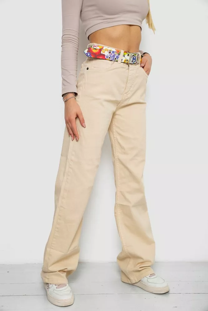 Купить Джинсы женские  -уценка, цвет светло-бежевый, 250R00160-U-3 - Фото №3