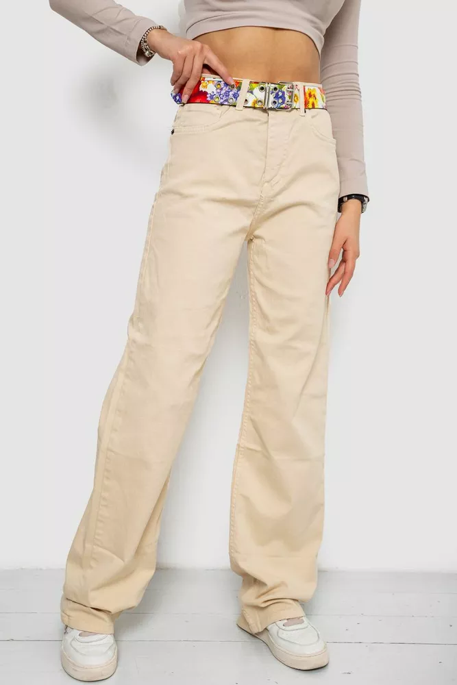 Купить Джинсы женские  -уценка, цвет светло-бежевый, 250R00160-U-3 - Фото №1