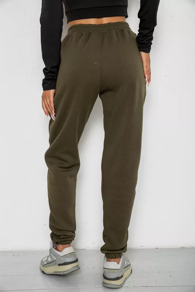 Купити Спортивні штани жіночі на флісі  -уцінка, колір хакі, 238R57828-U-17 - Фото №4