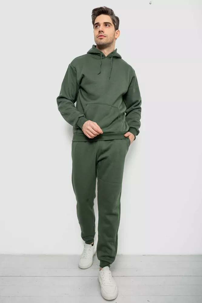 Купить Спортивный костюм мужской на флисе, цвет хаки, 244R9162 - Фото №1