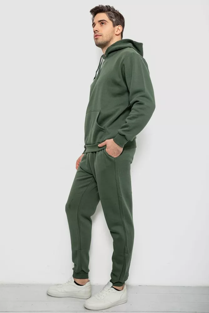 Купить Спортивный костюм мужской на флисе, цвет хаки, 244R9162 - Фото №3
