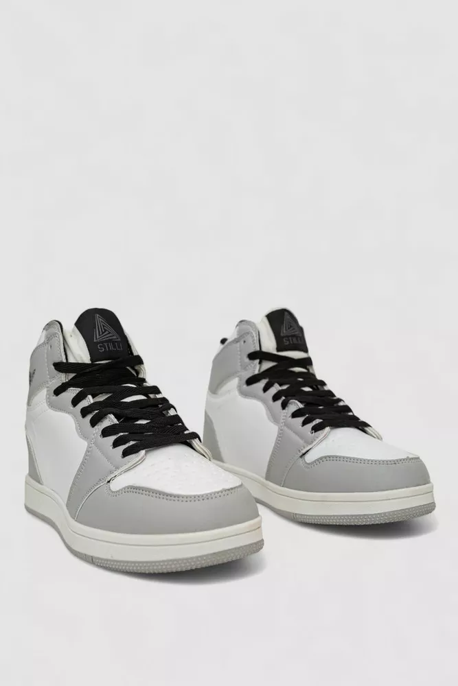 Купить Кроссовки мужские зимние на меху, цвет серо-белый, 248RH1010-20 - Фото №3